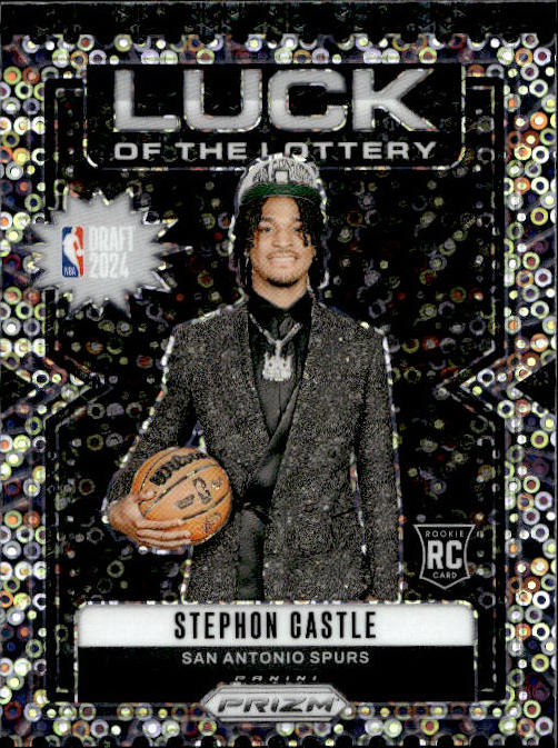 Stephon Castle 2024-25 Panini Prizm Basketball Luck of the Lottery #12 RC Fast Break - San Antonio Spurs