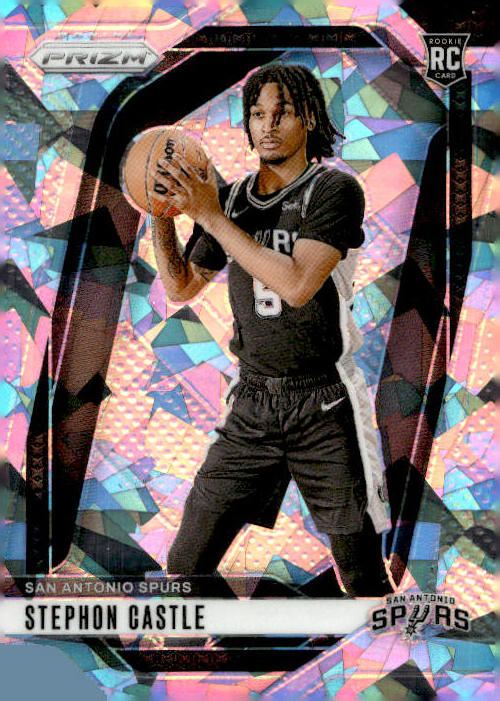 Stephon Castle 2024-25 Panini Prizm Basketball #234 RC Cracked Ice - San Antonio Spurs