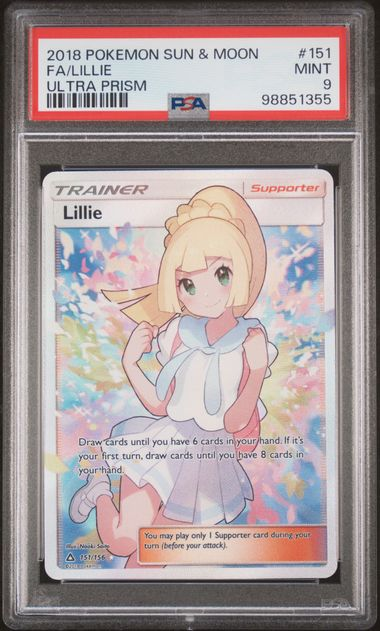 Lillie FA - 2018 Pokemon Sun & Moon Ultra Prism #151/156 PSA 9 MINT