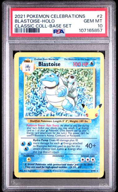 2021 Pokémon Celebrations Blastoise Holo #2 PSA 10 Gem MT - Classic Collection Base Set