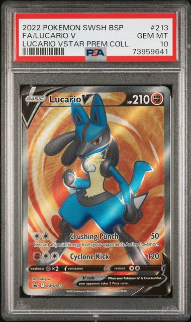 Lucario V (Full Art) #213 - Lucario VSTAR Premium Collection PSA 10