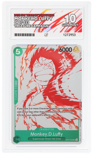 Monkey.D.Luffy ACE 10 Gem Mint - OP07-033 Treasure Campaign EN