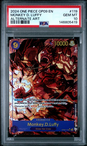 2024 One Piece OP09 EN #119 Monkey D. Luffy Alternate Art PSA 10 GEM MT