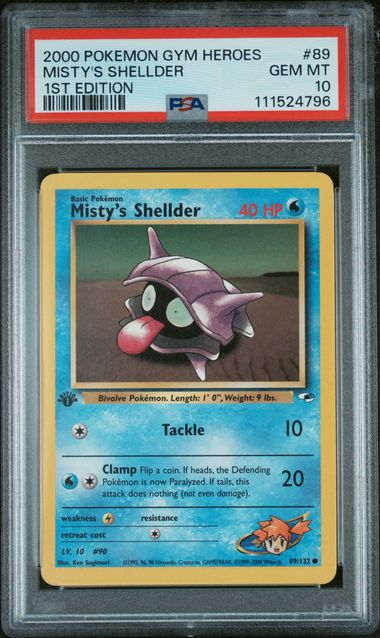 2000 Pokémon Gym Heroes Misty's Shellder #89 PSA 10 Gem MT - 1st Edition