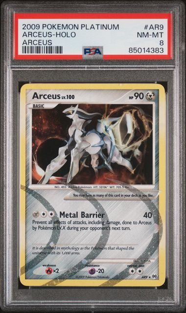 Arceus LV.100 #AR9 Pokemon Platinum Holo PSA 8