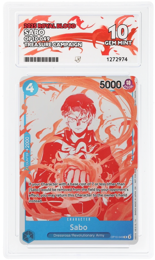Sabo ACE 10 Gem Mint - OP10-049 Treasure Campaign EN
