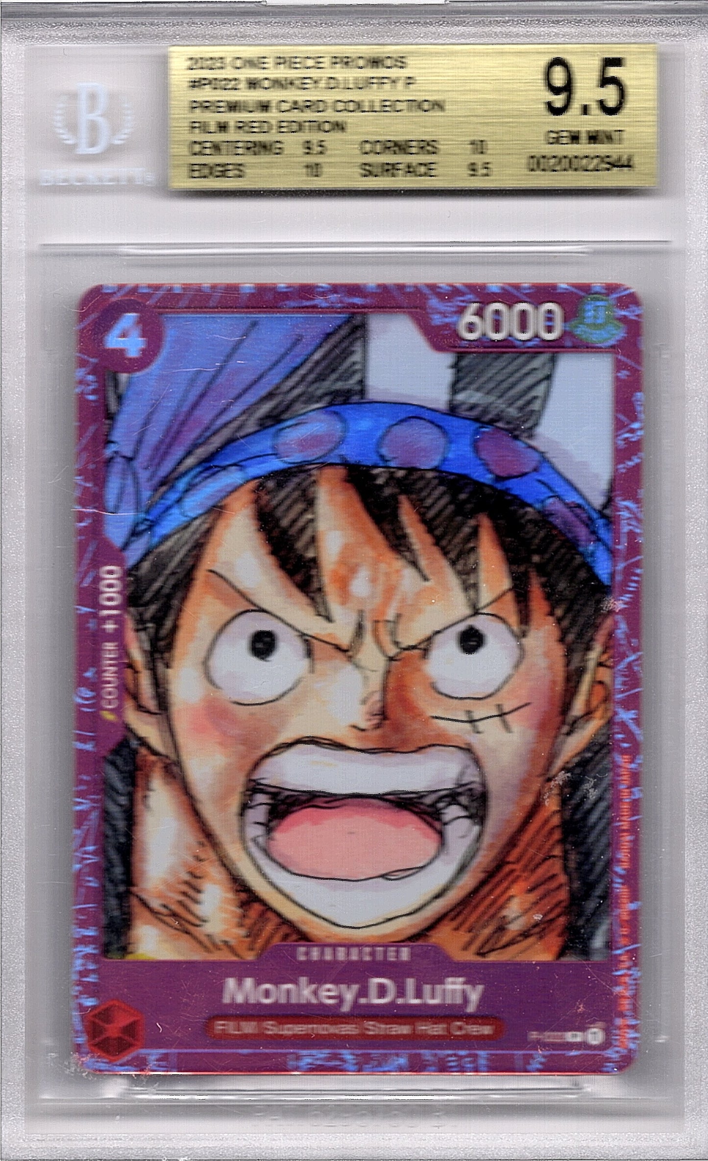 Monkey D. Luffy [Film Red] P-022 — One Piece TCG Promo | BGS 9.5 Gem Mint