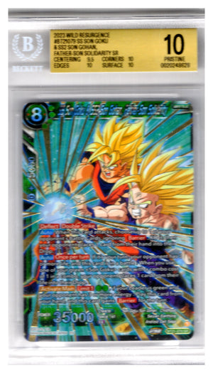 BT21/075 SS Son Goku & SS2 Son Gohan, Father-Son Solidarity SR - BGS 10 Pristine