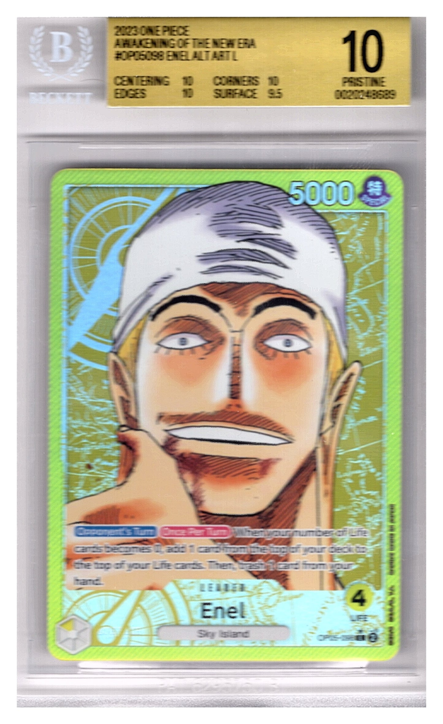 Enel Alt Art L OP05-098 - One Piece Card Game - BGS 10 Pristine