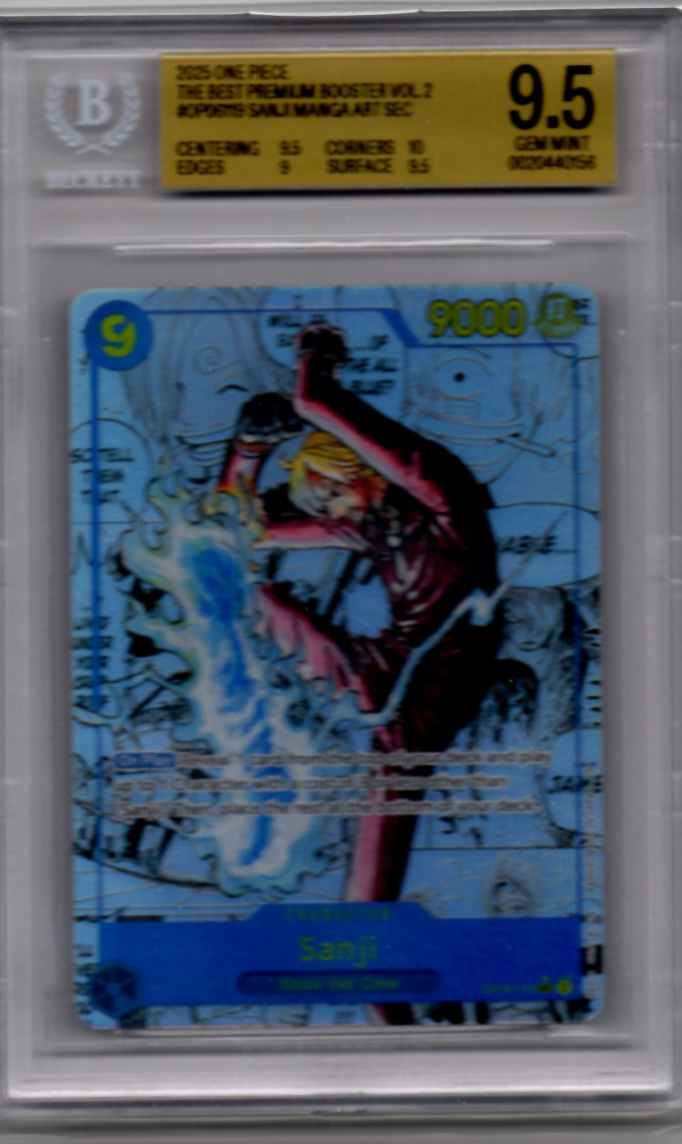 Sanji BGS 9.5 Gem Mint - One Piece TCG 500 Years in the Future Manga Art SP