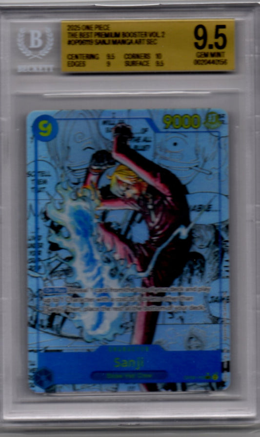 Sanji BGS 9.5 Gem Mint - One Piece TCG 500 Years in the Future Manga Art SP