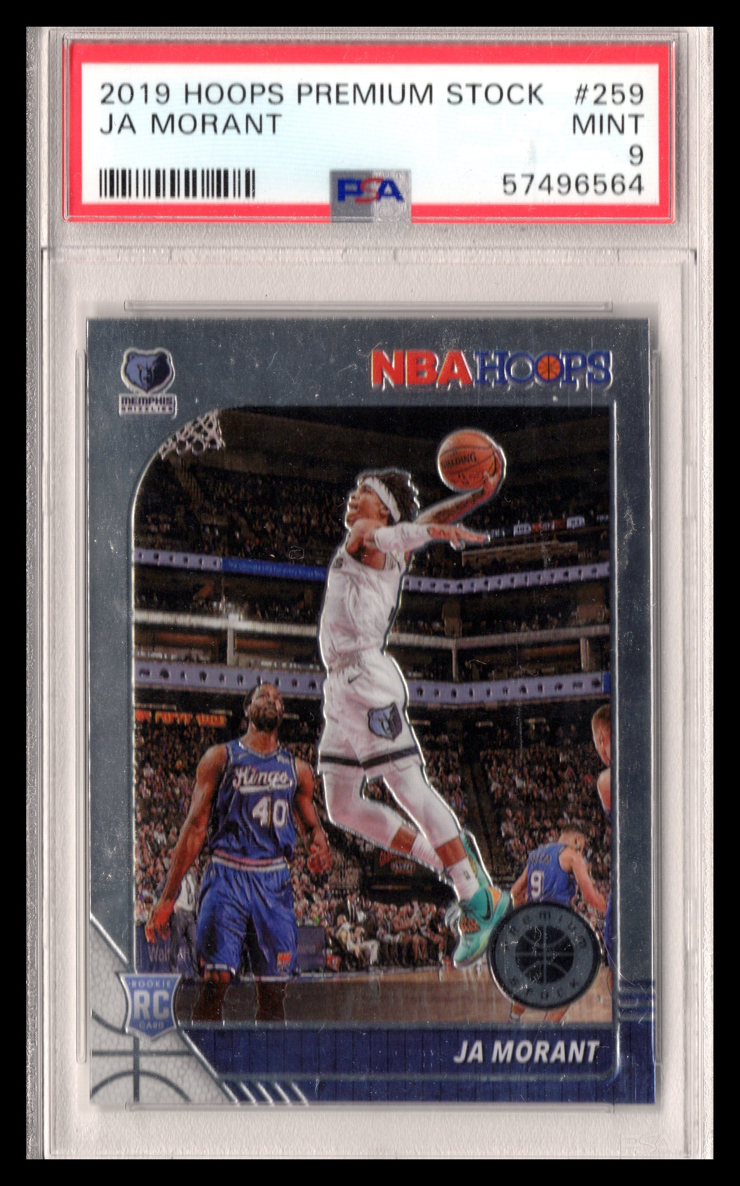 2019-20 Hoops Premium Stock Ja Morant RC #259 PSA 9 - Back