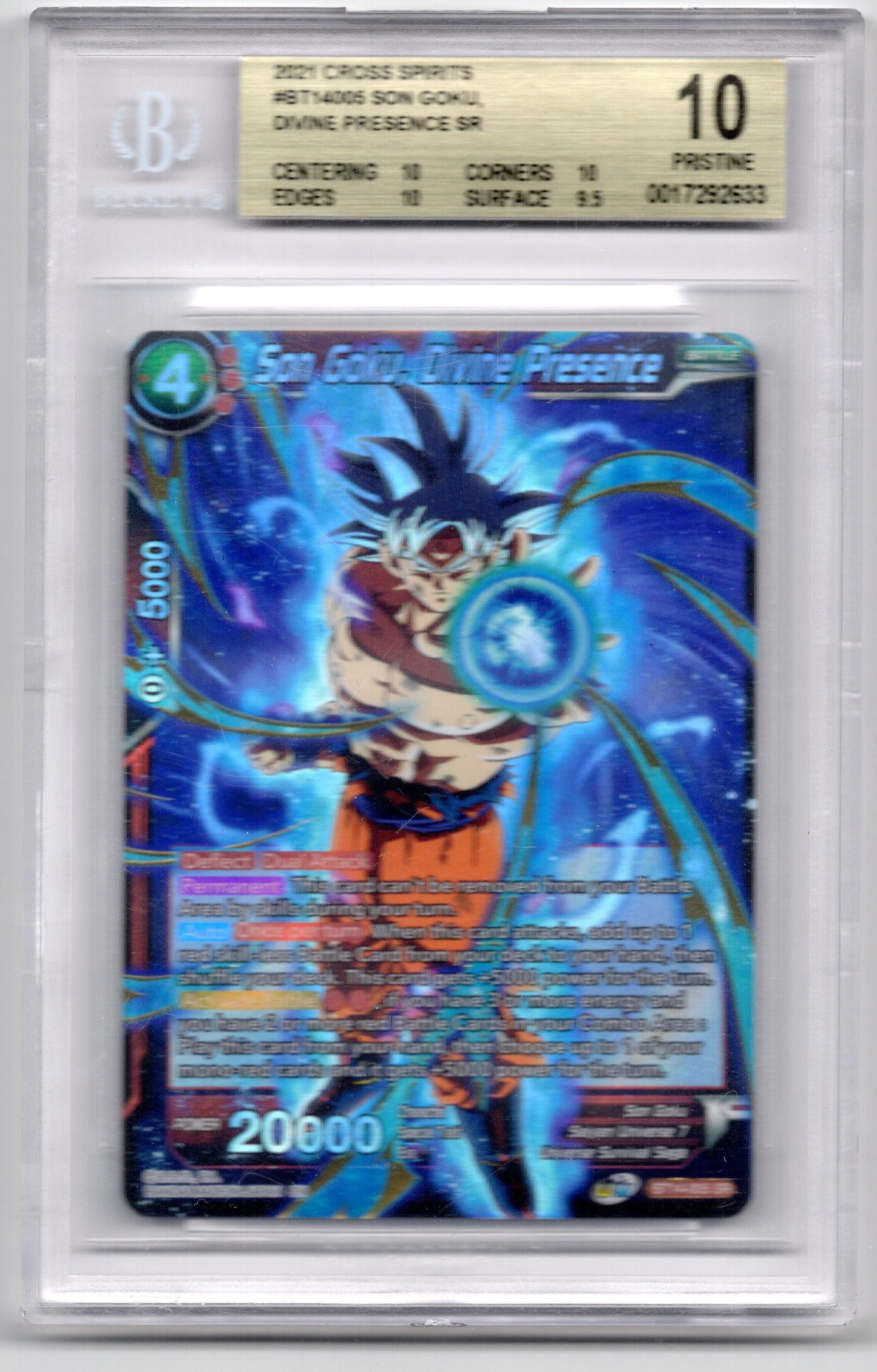 BGS 10 Pristine BT14/005 Son Goku Divine Presence SR - Dragon Ball Super Cross Spirits