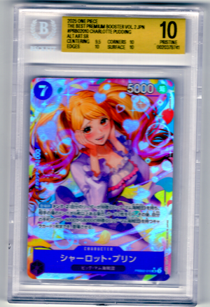 Charlotte Pudding Alt Art SR PRB02-010 Japanese — BGS 10 Pristine (One Piece The Best Premium Booster Vol.2)