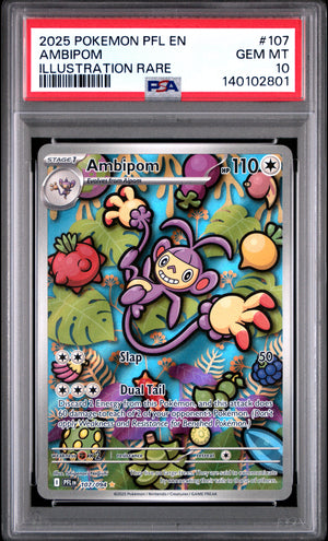 Ambipom Illustration Rare - 107/094 PFL EN - PSA 10 GEM MT (2025 Pokemon Prismatic Evolutions)