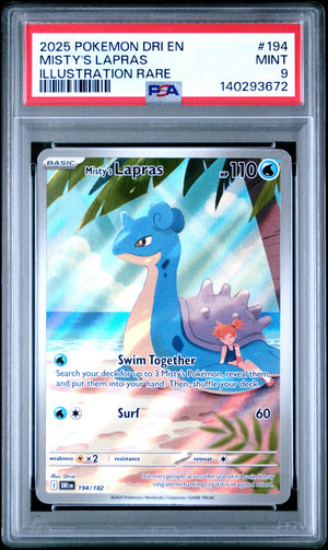Misty's Lapras #194/182 PSA 9 - Pokémon Destined Rivals Illustration Rare