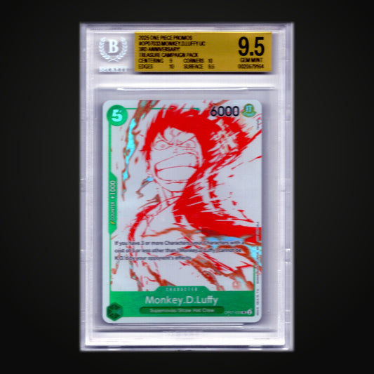 Monkey.D.Luffy UC OP07-033 Promo — BGS 9.5 Gem Mint (One Piece 3rd Anniversary Treasure Campaign Pack)