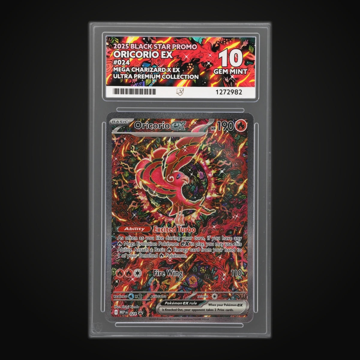 Oricorio ex ACE 10 Gem Mint - #024 Black Star Promo Mega Charizard X ex UPC EN