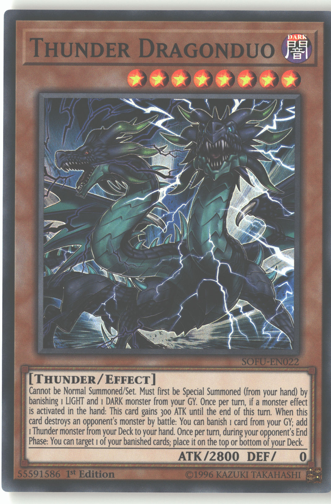 1st Edition Thunder Dragonduo [SOFU-EN022 Lightly Played] Super Rare
