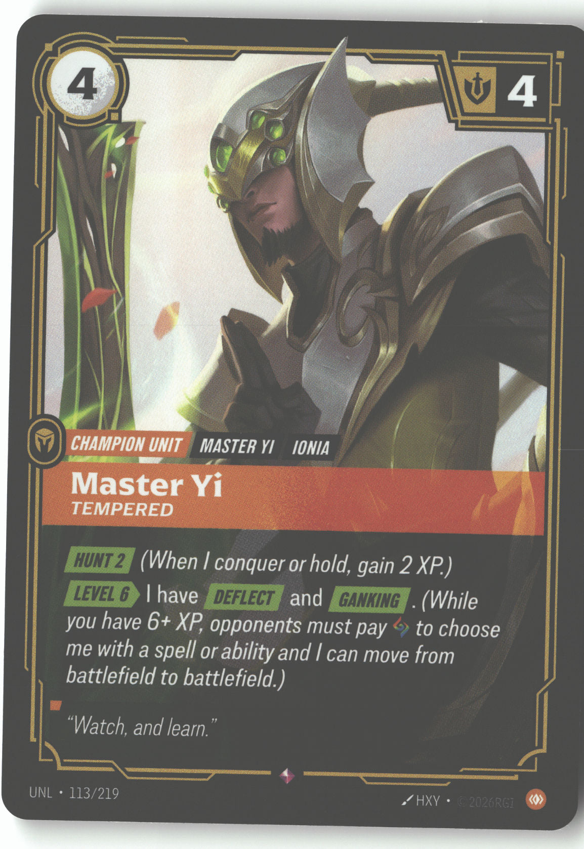 Master Yi, Tempered