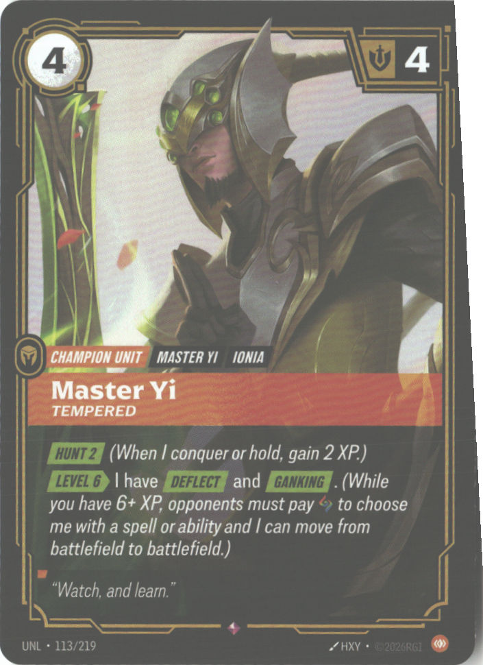 Master Yi, Tempered