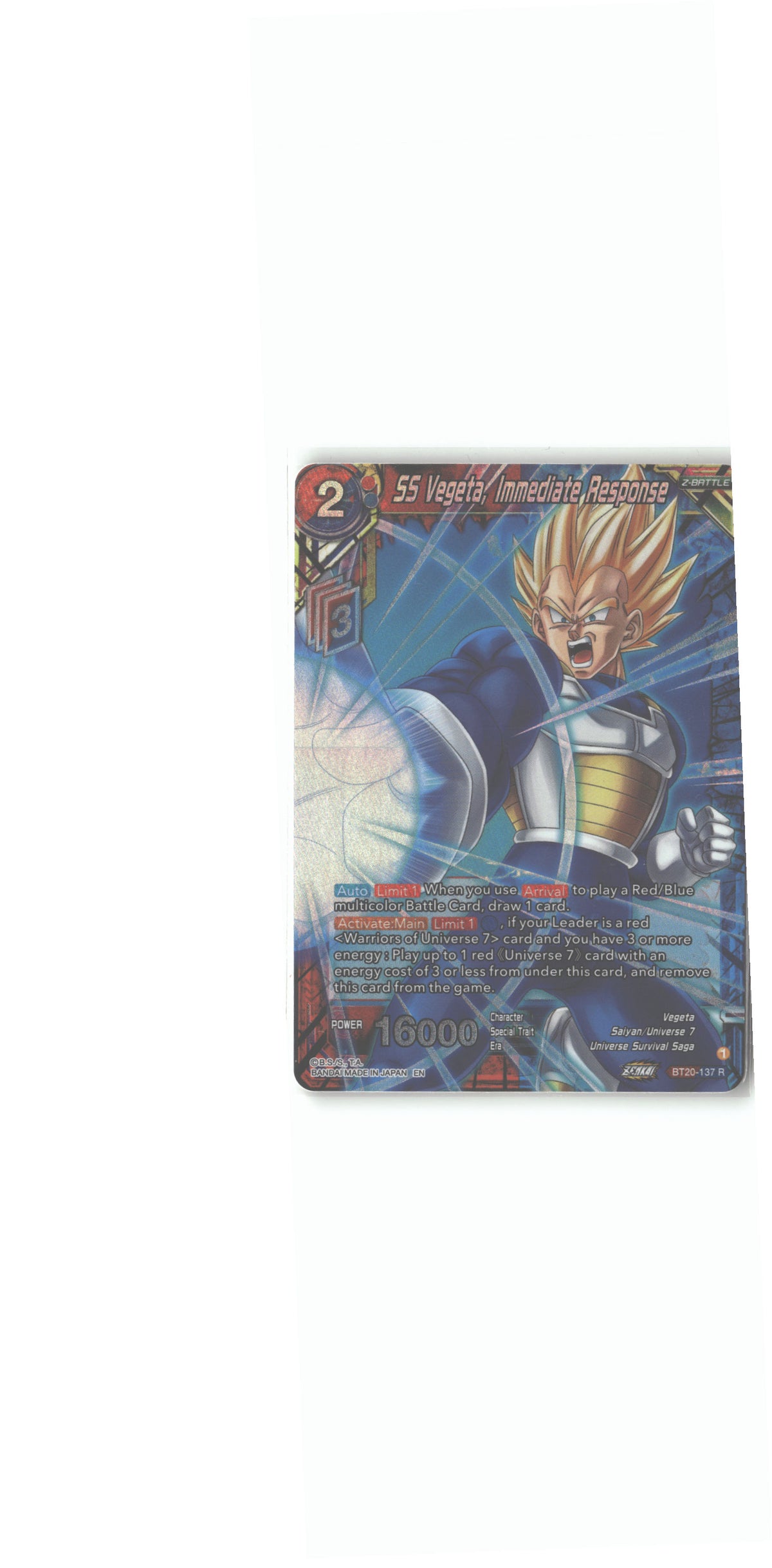 SS Vegeta, Immediate Response