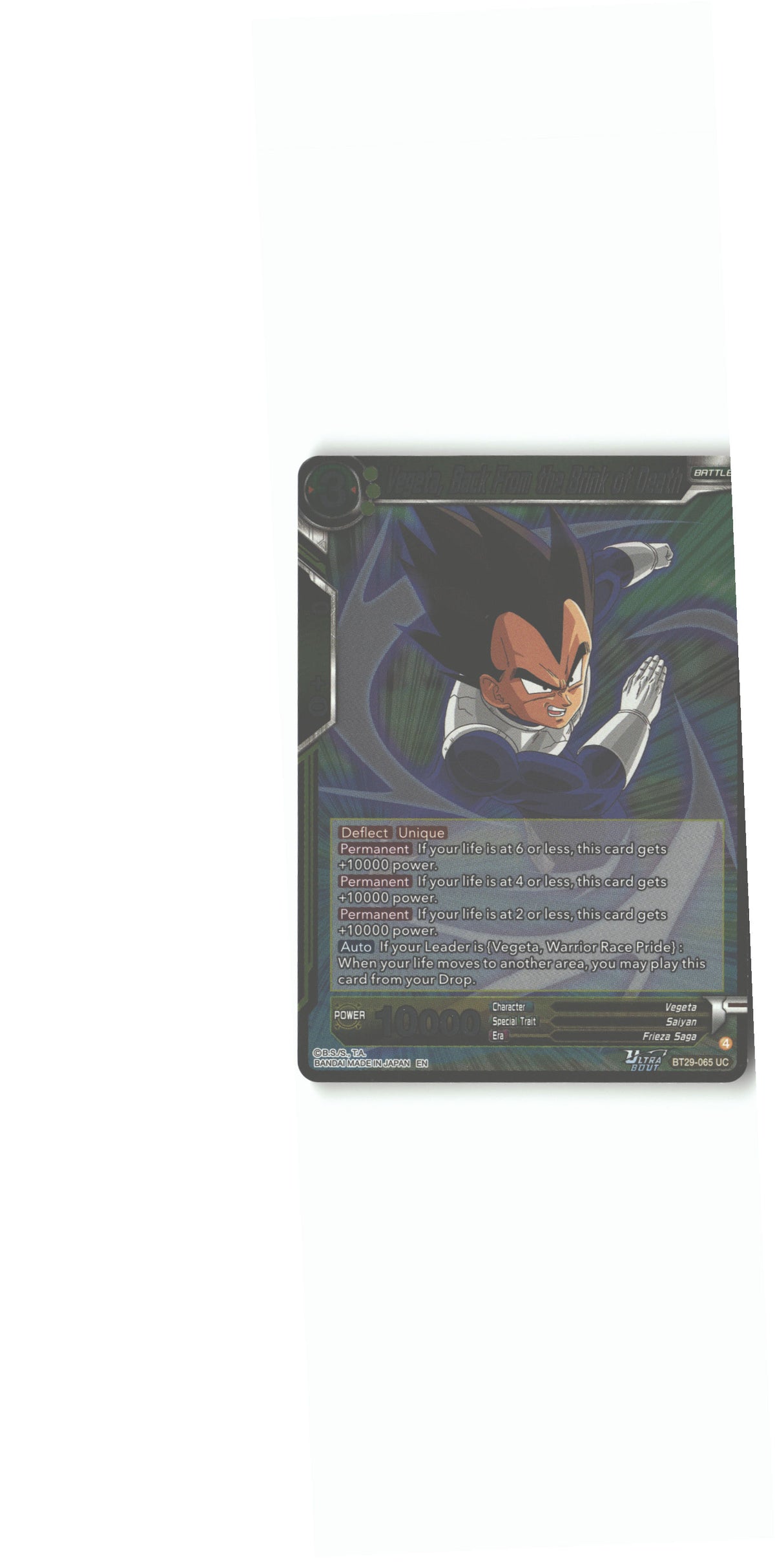 BT29-065 Vegeta, Back From the Brink of Death