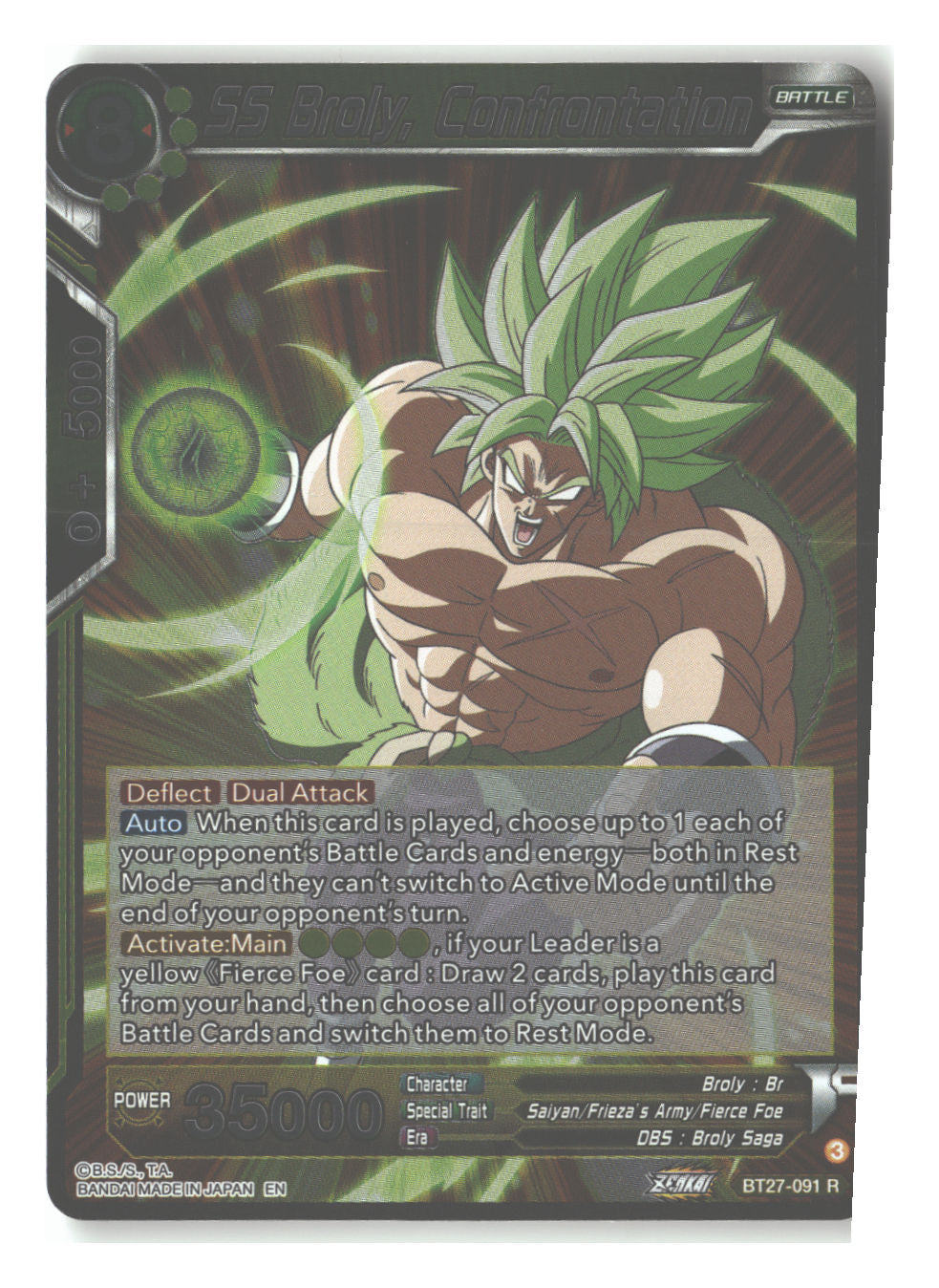 SS Broly, Confrontation