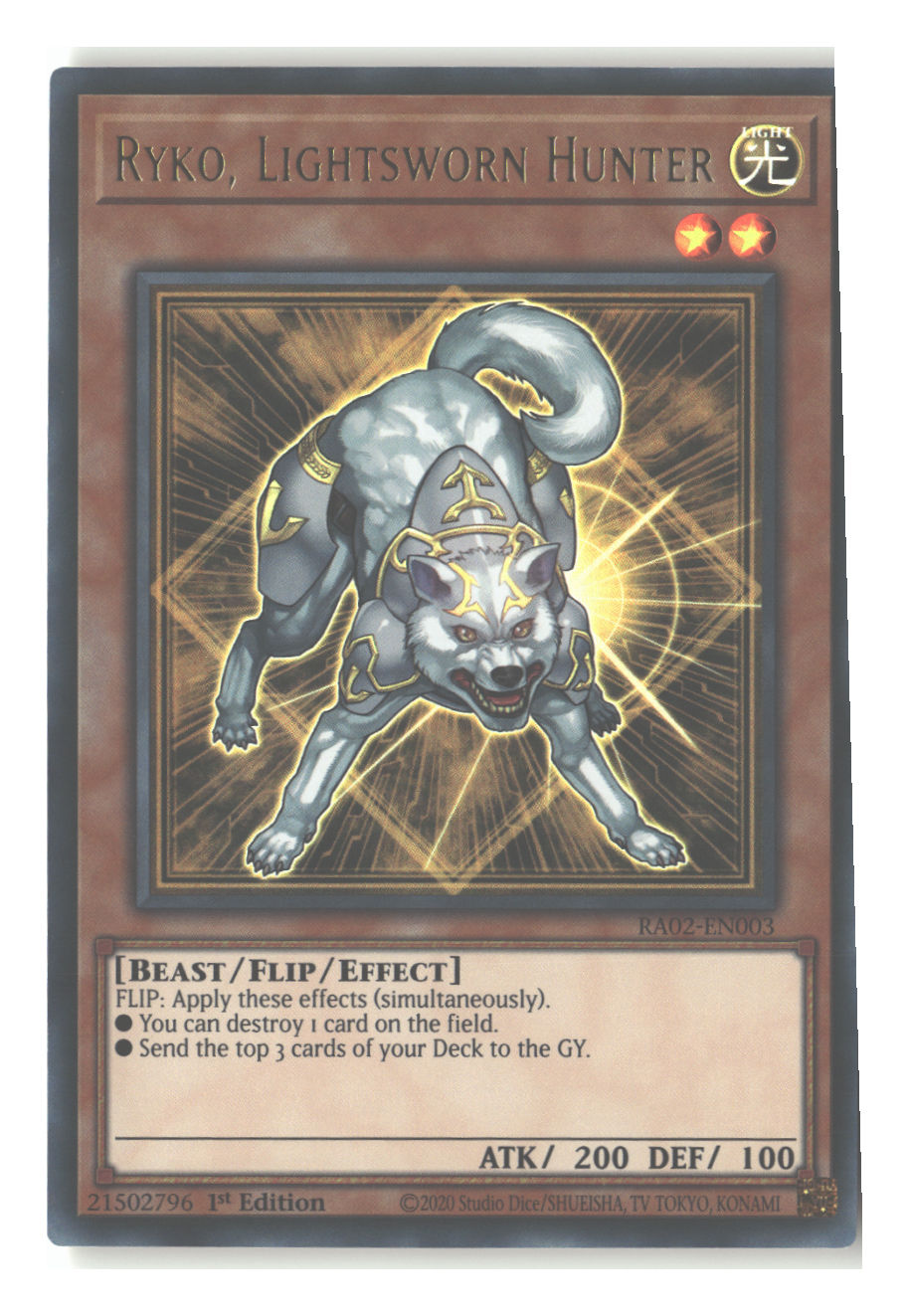 1st Edition Ryko, Lightsworn Hunter (UR) [RA02-EN003 Lightly Played] Ultra Rare