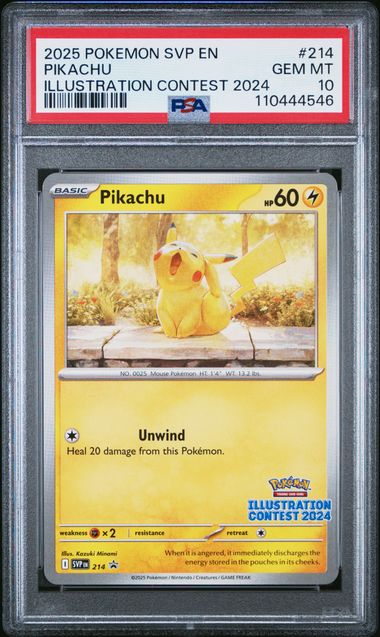 PSA 10 Pikachu Illustration Contest 2024 #214 SVP Black Star Promo 2025 English