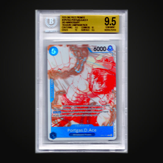 Portgas.D.Ace R OP07-053 Promo — BGS 9.5 Gem Mint (One Piece 3rd Anniversary Treasure Campaign Pack)