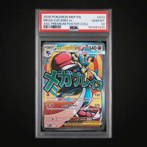 Mega Lucario ex MEP 033 Promo — PSA 10 Gem Mint (Ascended Heroes Premium Poster Collection)
