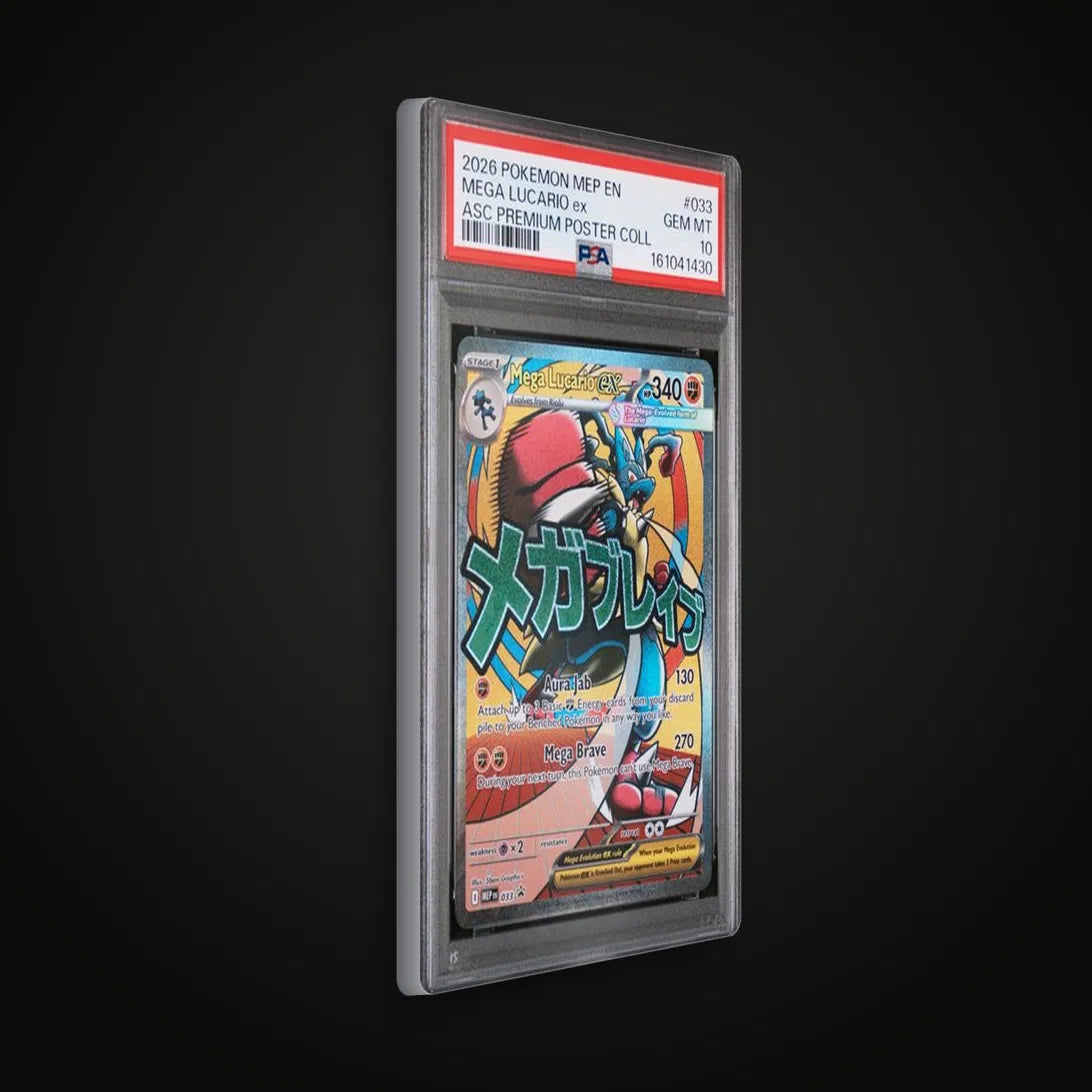 Mega Lucario ex MEP 033 Promo — PSA 10 Gem Mint (Ascended Heroes Premium Poster Collection)