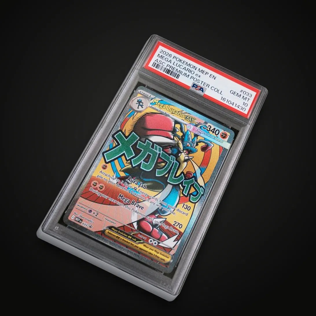 Mega Lucario ex MEP 033 Promo — PSA 10 Gem Mint (Ascended Heroes Premium Poster Collection)