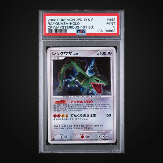 Rayquaza Holo #442 - D&P Cry/Mysterious 1st Edition Japanese (PSA 9 MINT)