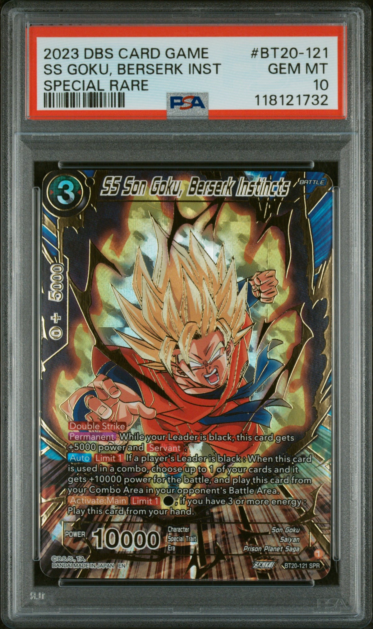 SS Son Goku, Berserk Instincts SPR BT20-121 — PSA 10 Gem Mint (Dragon Ball Super Power Absorbed)