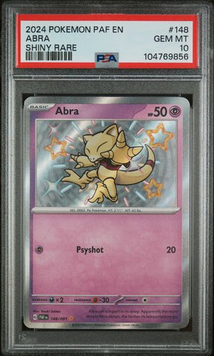 Abra Shiny Rare PSA 10 - 2024 Pokemon PAF English #148
