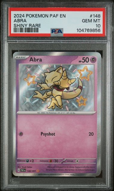 Abra Shiny Rare PSA 10 - 2024 Pokemon PAF English #148