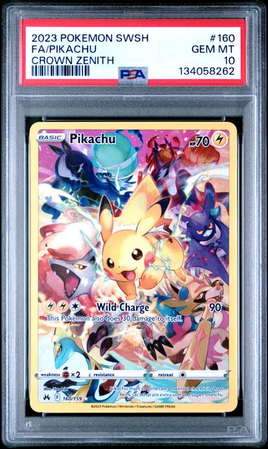 PSA 10 Pikachu (Full Art) 160 Crown Zenith - Cert #134058262 front